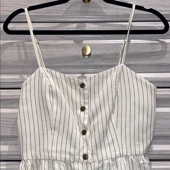 Ivory/black striped linen sundress - Picture 3 of 5